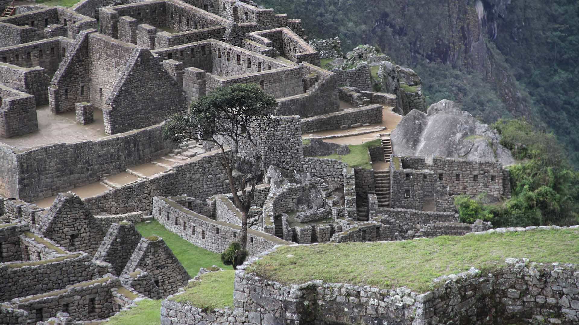 Machu Picchu seen across the valley from the Llactapata ridge